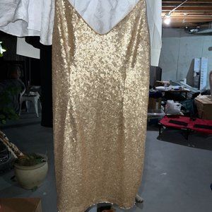 gold sequin Abercrombie dress